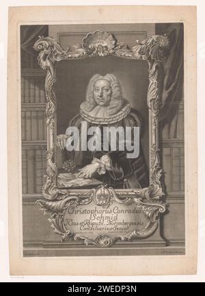 Portrait van Christoph Conrad Schmid, Johann Wilhelm Windter, 1748 Print Nuremberg gravure sur papier / gravure personnages historiques Banque D'Images