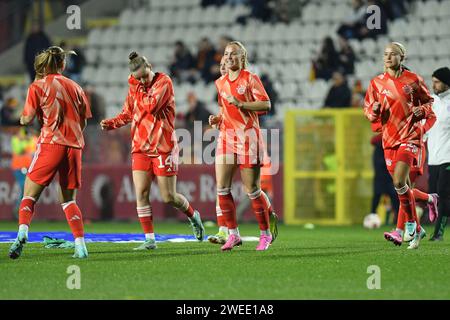 Roma, Lazio. 24 janvier 2024. Joueur du Bayern Monaco lors du match de Ligue des Champions de WomenÕs entre Roma Women et Bayern Monaco Woman au stade Tre Fontane à Rome, Italie, le 24 janvier 2024. Crédit : massimo insabato/Alamy Live News Banque D'Images