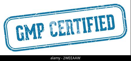 timbre certifié gmp. tampon rectangulaire certifié gmp isolé sur fond blanc Illustration de Vecteur