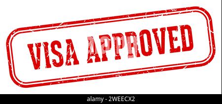 timbre approuvé par visa. timbre rectangulaire approuvé par visa isolé sur fond blanc Illustration de Vecteur