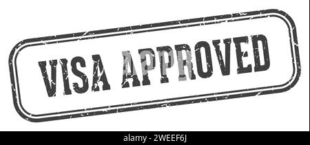 timbre approuvé par visa. timbre rectangulaire approuvé par visa isolé sur fond blanc Illustration de Vecteur