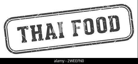 tampon alimentaire thaïlandais. timbre rectangulaire de nourriture thaïlandaise isolé sur fond blanc Illustration de Vecteur