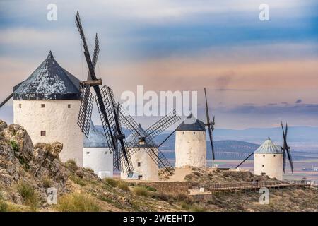 Moulins à vent de Consuegra (Espagne) Banque D'Images