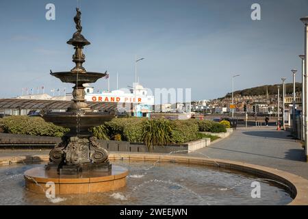 Royaume-Uni, Angleterre, Somerset, Weston-super-Mare, fontaine en bord de mer Banque D'Images