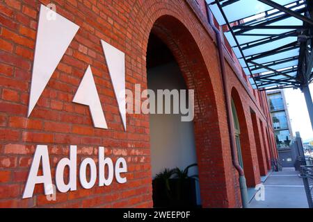 Bâtiment ADOBE (Adobe Systems Incorporated). Construit en 1905 (le Baker and Hamilton Building) situé au 601 Townsend Street, San Francisco, Californie Banque D'Images