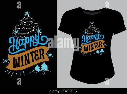 Vêtements d'hiver motivation typoghaphy tendance T-shirt Design Illustration de Vecteur