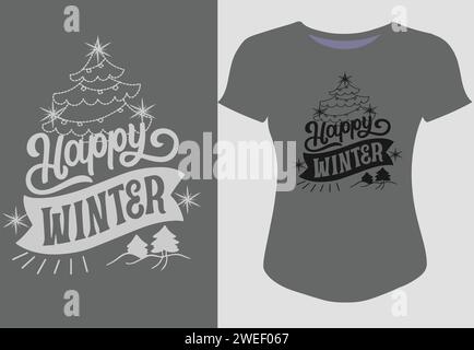 Vêtements d'hiver motivation typoghaphy tendance T-shirt Design Illustration de Vecteur