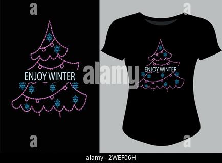 Vêtements d'hiver motivation typoghaphy tendance T-shirt Design Illustration de Vecteur