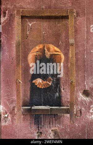 Grafitti dans l'usine chimique de Rudersdorf, près de Berlin, Allemagne Banque D'Images