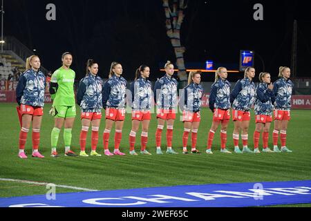 Roma, Italie. 24 janvier 2024. Foto Fabrizio Corradetti/LaPresse 24 Gennaio 2024 - Roma, Italia - sport, calcio - Roma vs Bayern Monaco - UEFA Women Champions League 2023-2024 - Stadio Tre Fontane. Nella foto : Bayern Monaco janvier 24, Rome, Italie - sport, football - Roma vs Bayern Monaco - UEFA Women's Champions League 2023-2024 - Stade Tre Fontane. Dans la photo : crédit : LaPresse/Alamy Live News Banque D'Images