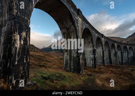 Gros plan du pont Glenfinnan en Écosse. Banque D'Images