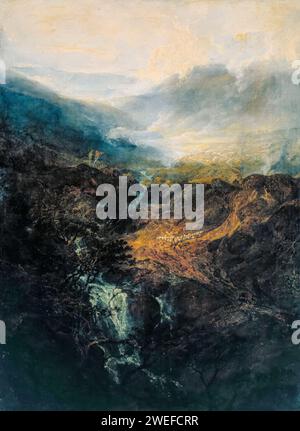 JMW Turner, Morning Among the Coniston Fells, Cumberland, peinture de paysage à l'huile sur toile, 1798 Banque D'Images