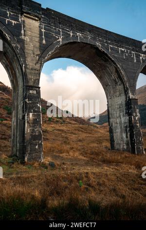 Gros plan du pont Glenfinnan en Écosse. Banque D'Images