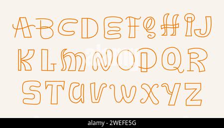 Lettres anglaises police latine tendance Couper Alphabet Illustration de Vecteur