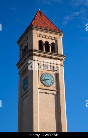 La Great Northern Railroad Depot Clocktower, Riverfront Park, Spokane, Washington Banque D'Images