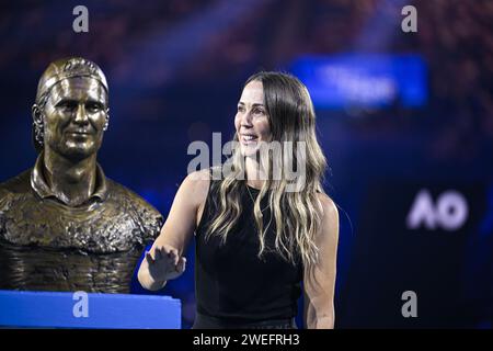 La femme de Lleyton Hewitt bec Hewitt lors du tournoi de tennis du Grand Chelem de l'Open d'Australie AO 2024 le 24 janvier 2024 à Melbourne Park, en Australie. Photo Victor Joly / DPPI Banque D'Images