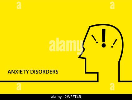Illustration vectorielle plate simple du symbole de trouble anxieux Illustration de Vecteur