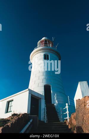 Cornier Light House construit en 1874 - Jersey, Îles Anglo-Normandes Royaume-Uni Banque D'Images