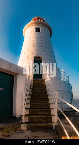 Cornier Light House construit en 1874 - Jersey, Îles Anglo-Normandes Royaume-Uni Banque D'Images