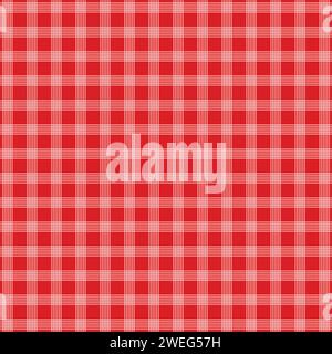 Motif sans couture à carreaux Saint-Valentin. Texture Vichy pour couverture de pique-nique, nappe, plaid. Motif vectoriel tartan sans couture, motif écossais rayé Illustration de Vecteur