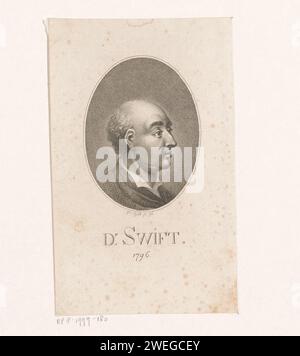 Portrait de Jonathan Swift, 1796 personnes historiques sur papier imprimé Banque D'Images