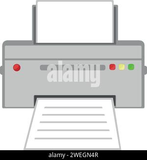 imprimante d'illustration vectorielle imprimant une feuille de papier Illustration de Vecteur