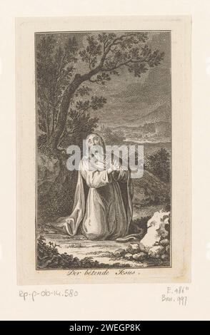 Christ dans la cour de Getsémani, Daniel Nikolaus Chodowiecki, 1783 papier gravé la prière du Christ dans le jardin de Gethsémani pendant la nuit Banque D'Images