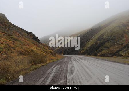 Boue et brouillard au Yukon Banque D'Images