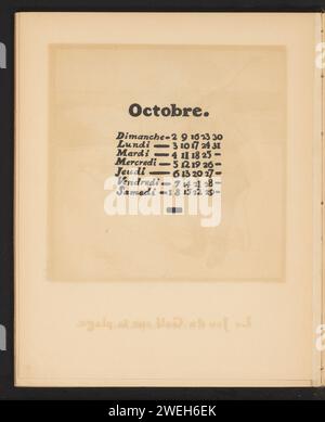Oktober, William Nicholson, imprimer le mois du calendrier dans l'illustration sur le magazine ci-contre. L'impression fait partie d'un livre. Papier octobre  autres concepts Banque D'Images