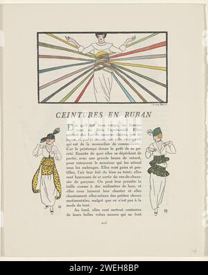 Gazette de bon ton. Art - modes & frivolités : Layout, 1914 Ceintures et ruban : texte et illustrations : ensembles avec Ceintuurs. Page 213 dans Gazette du bon ton, 1914 - No. 6 impression typographique papier de planches mode Banque D'Images