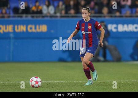 Barcelone, Espagne. 25 janvier 2024. Aitana Bonmatí (14 FC Barcelone) en action lors du match de la Ligue des champions féminine de l'UEFA entre Barcelone et l'Eintracht Francfort à l'Estadi Johan Cruyff à Barcelone, Espagne (Alexander Canillas/SPP) crédit : SPP Sport Press photo. /Alamy Live News Banque D'Images