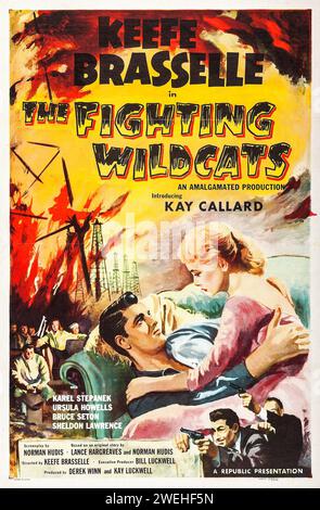 Keefe Brasselle dans The Fighting Wildcats (République, 1957). Affiche de vieux film - film d'action Banque D'Images