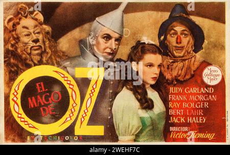 Affiche de film vintage - le Magicien d'Oz (MGM 1945). Première sortie de Spanish Herald 'El Mago de Oz' Banque D'Images