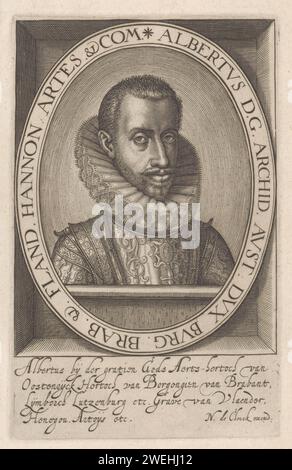 Portrait d'Albrecht, Archiduc d'Autriche, Anonyme, 1599 - 1623 gravure sur papier Banque D'Images