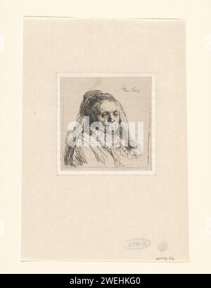 La mère de l'artiste, la tête et le buste : trois quarts à droite, Léopold Flameng, d'après Rembrandt van Rijn, 1859 gravures sur papier gravures personnages historiques - BB - femme Banque D'Images