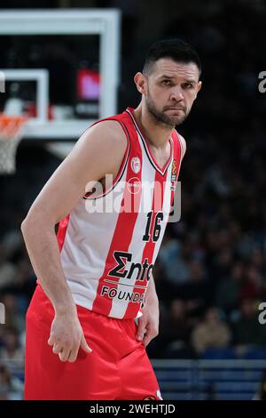 Papanikolaou Kostas de l'Olympiacos Piraeus lors du match de Turkish Airlines Euroleague entre le Real Madrid et l'Olympiacos Piraeus à WiZink sur Janu Banque D'Images