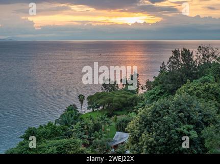 Gisenyi, une ville sur la rive nord du lac Kivu au Rwanda, en Afrique de l'est Banque D'Images