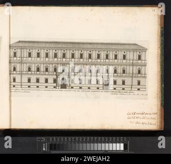 Façade Van Palazzo della Chancellerie, Giovanni Battista Fonda, d'après Pietro Ferrerio, d'après Donato Bramante, en ou après 1655 impression l'impression fait partie d'un album. palais de gravure de papier. Façade (de maison ou de bâtiment) Palazzo della Cancelleria Banque D'Images