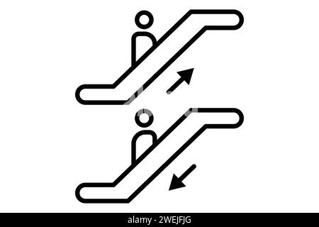 icône escalier roulant. icône liée à la navigation intérieure dans les espaces publics. style d'icône de ligne. illustration de l'élément Illustration de Vecteur