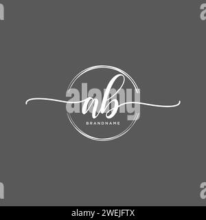AB logo d'écriture manuscrite initial avec cercle Illustration de Vecteur