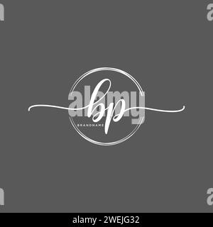 BP logo d'écriture manuscrite initial avec cercle Illustration de Vecteur