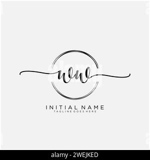 WW logo manuscrit initial avec cercle Illustration de Vecteur