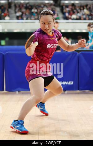 Tokyo Gymnasium, Tokyo, Japon. 26 janvier 2024. Mima Ito, 26 JANVIER 2024 - tennis de table : tous les Championnats du Japon de tennis de table 2024 en simple féminin 4e tour au Tokyo Gymnasium, Tokyo, Japon. Crédit : YUTAKA/AFLO SPORT/Alamy Live News Banque D'Images
