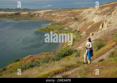 Columbia River à White Bluffs, Hanford Reach National Monument, New York Banque D'Images