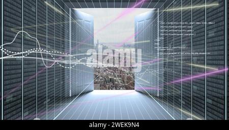 Image du traitement des données financières sur CityScape Banque D'Images