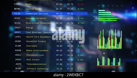 Image du traitement des données financières dans l'entrepôt Banque D'Images