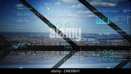 Image du traitement des données financières sur CityScape Banque D'Images