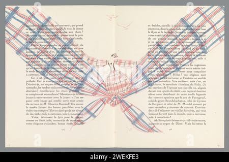 Gazette de bon ton. Art - modes & frivolités : mise en page, 1921 Double page avec grand arc à travers le texte. Texte de Georges-Armand Masson. impression typographique de plaques de mode en papier. Cou-équipement  vêtements (CHÂLE) (+ vêtements pour femmes) Banque D'Images