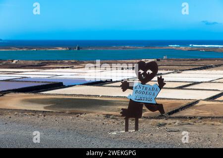 Salinas de Janubio sont les plus grandes salines des îles Canaries. Les Salinas sont un spectacle naturel unique à Lanzarote. Espagne, Europe Banque D'Images