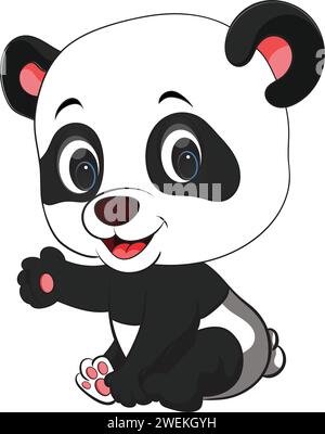 Vector Illustration Baby Panda Character collections Illustration de Vecteur